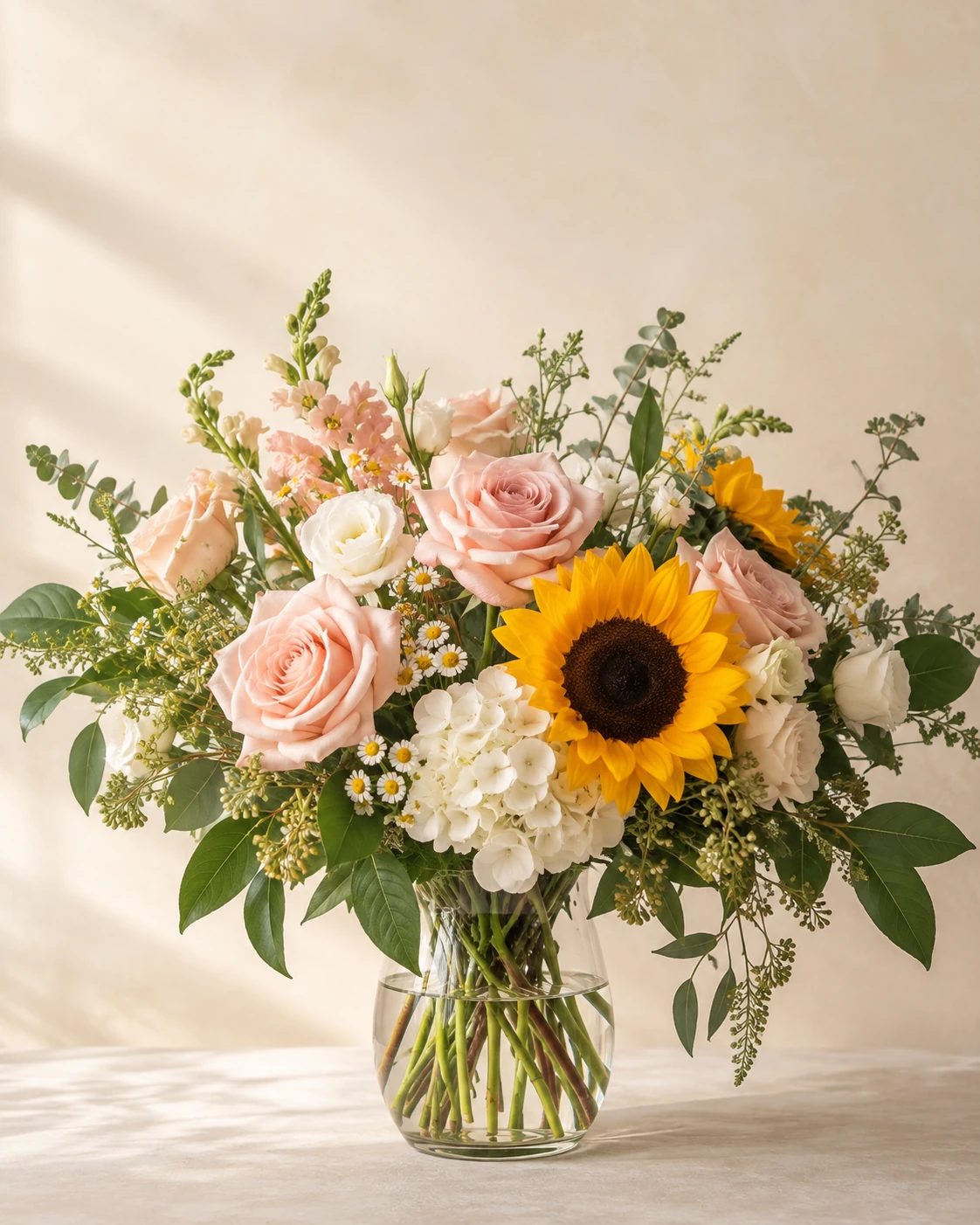 Illustrative floral still life — original artwork, not exact Garden's Flowers inventory.